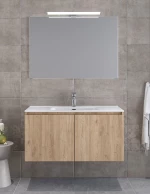 Έπιπλο Μπάνιου Furnibath Madrid 100C Royal Walnut Βάση,Νιπτήρας,Καθρέφτης(5MD100CWL)