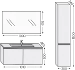 Έπιπλο Μπάνιου Furnibath Madrid 100C Royal Walnut Βάση,Νιπτήρας,Καθρέφτης(5MD100CWL)