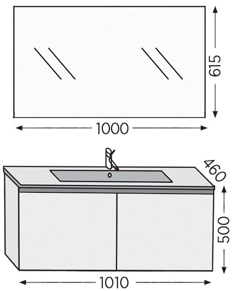 Έπιπλο Μπάνιου Furnibath Madrid 100C Royal Walnut Βάση,Νιπτήρας,Καθρέφτης(5MD100CWL)