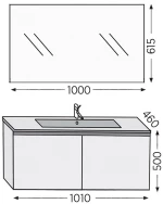 Έπιπλο Μπάνιου Furnibath Madrid 100C Royal Walnut Βάση,Νιπτήρας,Καθρέφτης(5MD100CWL)