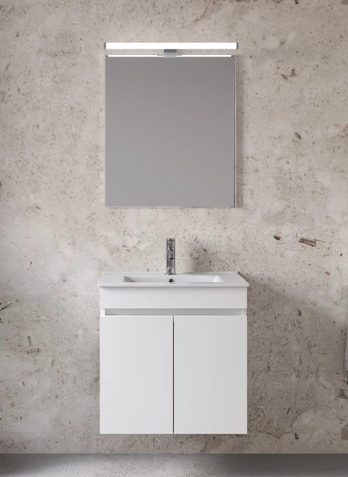 Έπιπλο Μπάνιου Furnibath Valencia 61 Royal White Βάση,Νιπτήρας,Καθρέφτης (6VL61CWH)