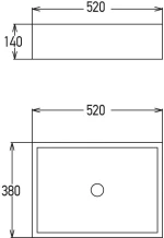 Νιπτήρας Επικαθήμενος Πέτρινος Tema Rock 52x38x14 Ανθρακί