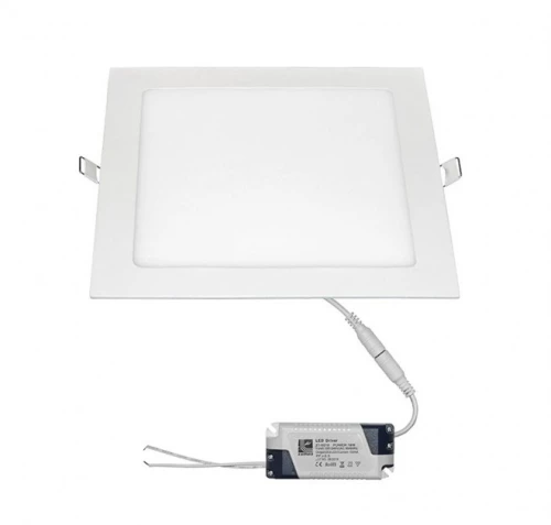 Φωτιστικό χωνευτό LED PL SLIM LINE τετράγωνο λευκό με ματ γυαλί 18W Lumen 21-0182001