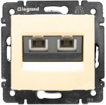 Πρίζα τηλεφώνου RJ11 4 επαφών 2 εξόδων Valena LEGRAND 774339 Ivory/Κρεμ