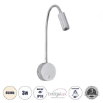 Απλίκα Ξεν/χείου Bed Side/Reading Light 3W 4500K Αλουμίνιο Globostar 60879 Ασημί