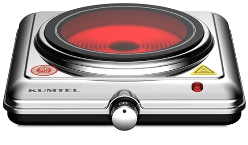 Κεραμική εστία μονή KUMTEL HC-1001 χρώμα ασημί 1200W HC1001 Megapap HC1001 Ασημί