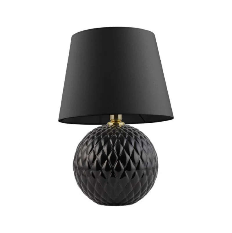 Επιτραπέζιο Φωτιστικό Ύφασμα SANTANA H60 Φ40 TK Lighting 5590 Μαύρο