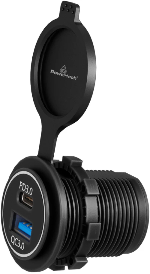 POWERTECH πρίζα USB για σκάφη & οχήματα PTL-004  USB & USB-C  36W  IP65