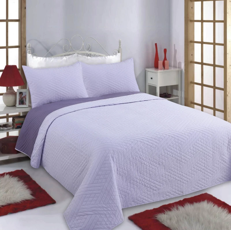 ΚΟΥΒΕΡΛΙ σετ (220cm x 240cm + 2 x 50cm x 70cm) DIAMOND lila/purple - -