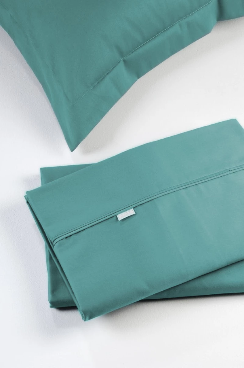 Σετ Σεντόνια Down Town Solid Colours S250/14 Petrol Βαμβακοσατέν   - King 280 x 290