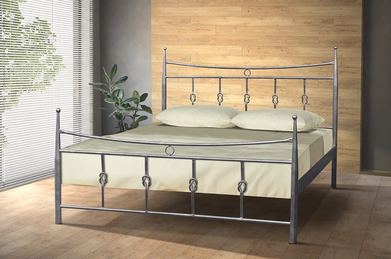 Μεταλλικό κρεβάτι Metal Casa Λεωνίδιο Γκρι 150 x 200