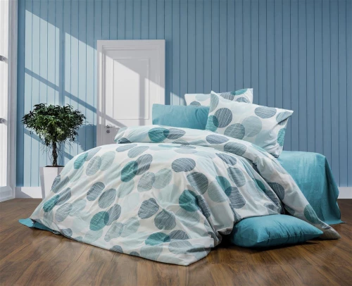 Σεντόνια Εμπριμέ Σετ 3 τεμ Κοραλία 467 160X240 Petrol 70/30 Cott/Pol - -