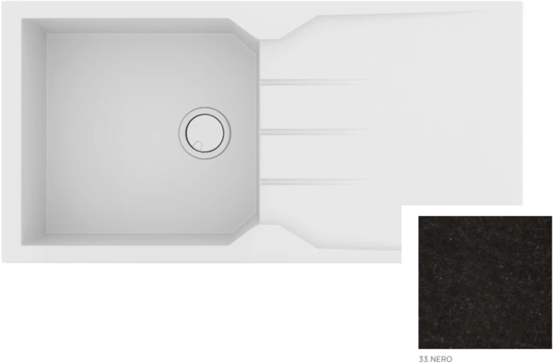 Sanitec Granite 811 Nero Νεροχύτης 1B 1D