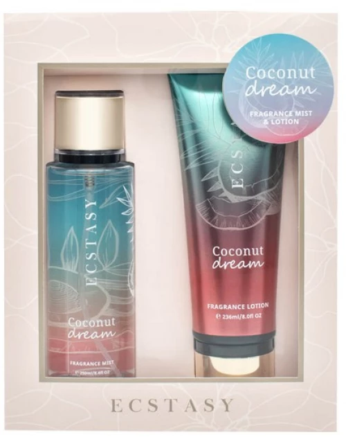Ecstasy Set Coconut Dream Body Cream 236ml & Body Mist 250ml