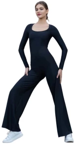 " Body Sculpt " Yoga Jumpsuit Q-689 Black