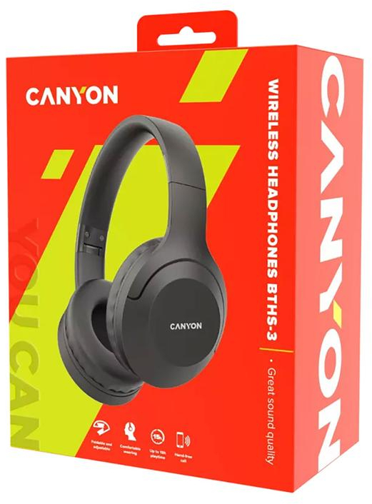 Ακουστικά Canyon Wireless Bluetooth 5.1 Dark Grey CNS-CBTHS3DG