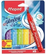 Μαρκαδόροι Maped για παράθυρο σετ 6χρωματα με πανί 844822