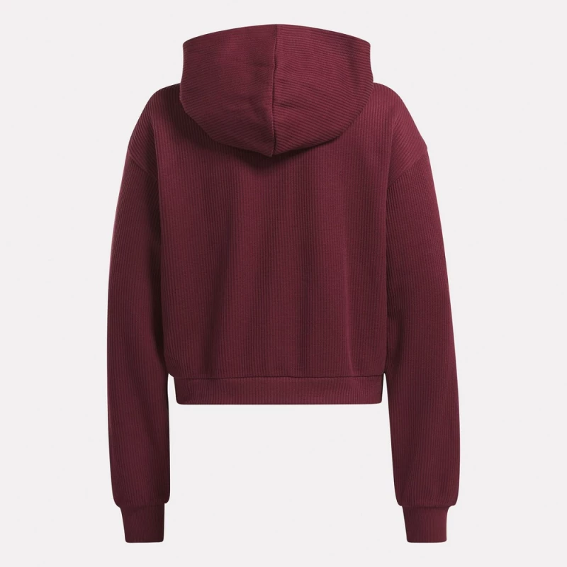 REEBOK RIE Waffle Fullzip Φούτερ Γυναικείο 100037121 REEBOK Κόκκινο