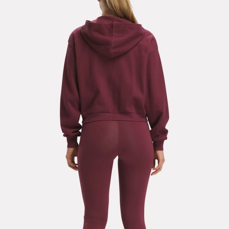REEBOK RIE Waffle Fullzip Φούτερ Γυναικείο 100037121 REEBOK Κόκκινο