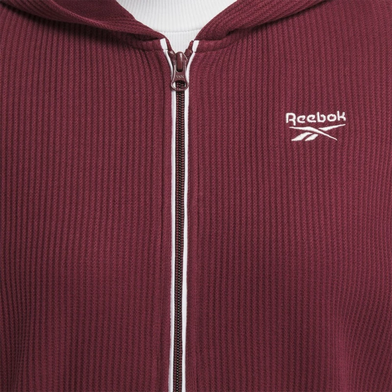 REEBOK RIE Waffle Fullzip Φούτερ Γυναικείο 100037121 REEBOK Κόκκινο