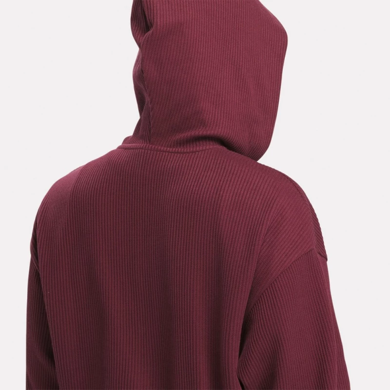 REEBOK RIE Waffle Fullzip Φούτερ Γυναικείο 100037121 REEBOK Κόκκινο