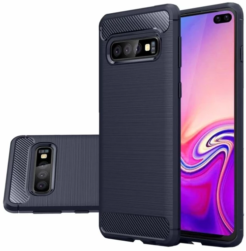 Θήκη TPU Carbon Fiber Brushed για Samsung S10 Plus - μπλε
