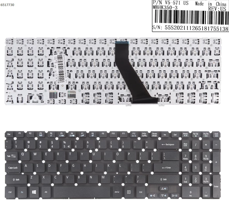 Πληκτρολόγιο Keyboard Acer Aspire V5-531P V5-551 V5-551G V5-552