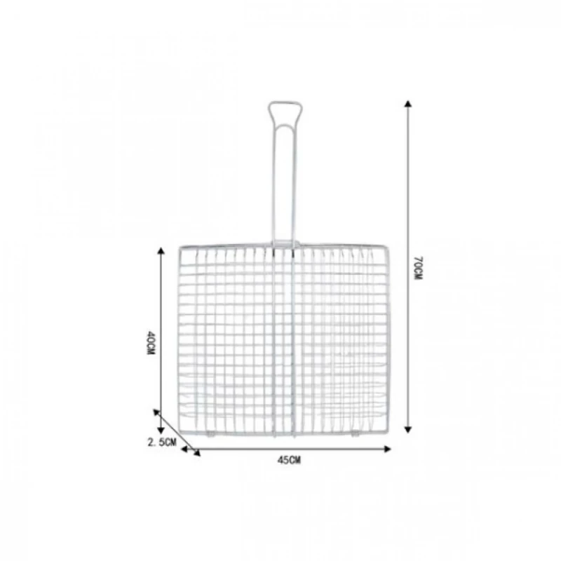 Διπλή Ανοιγόμενη Σχάρα Ψησίματος 70x40x45x2.5cm