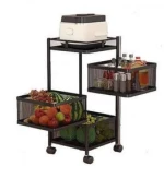 Τρόλεϊ Κουζίνας Μεταλλικό 3 Θέσεων 28x14x65cm Μαύρο Next