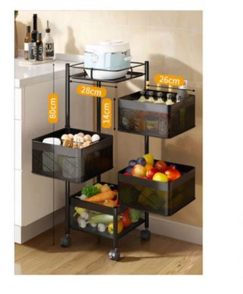 Τρόλεϊ Κουζίνας Μεταλλικό 3 Θέσεων 28x14x65cm Μαύρο Next