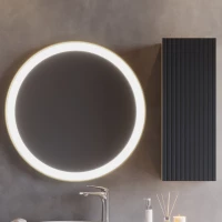 ΣΕΤ ΚΑΘΡΕΦΤΗΣ LED VIEN  ΣΤΡΟΓΓΥΛΟΣ Φ80 + ΝΤΟΥΛΑΠΙ ΤΟΙΧΟΥ 30cm ANTHR./BEIGE MAT 3SMVIE120ABM