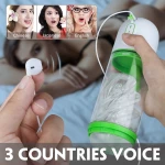 Icey Masturbator With Handsfree Support 9 Vibration Modes + 3 Suction Modes White/Green