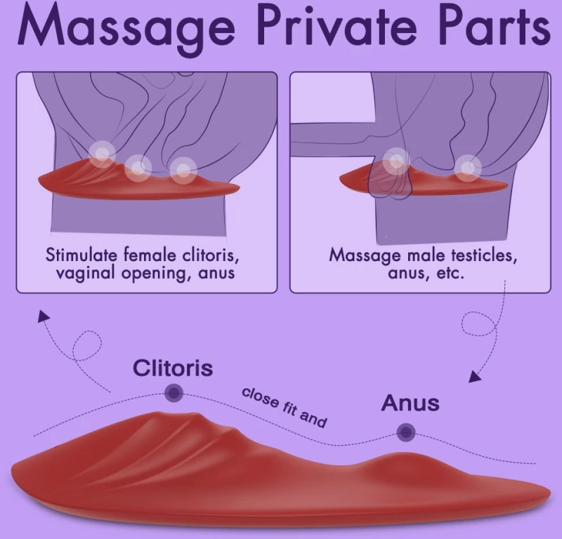 Erotic Pad Stimulator 9 Vibration Modes Silicone USB Red