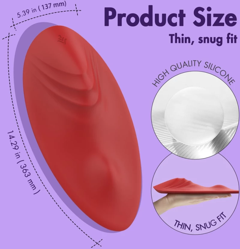 Erotic Pad Stimulator 9 Vibration Modes Silicone USB Red