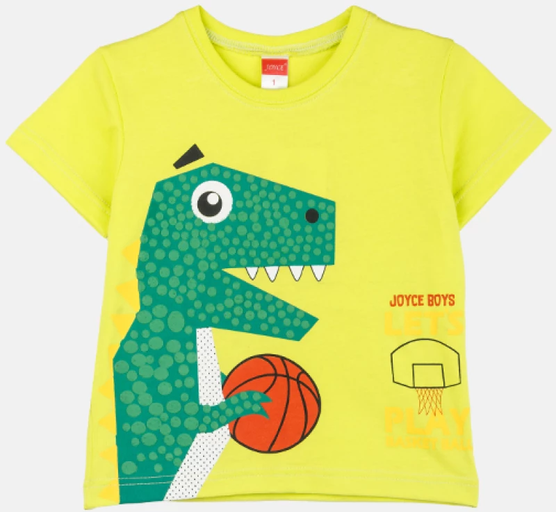 Σετ φόρμας εποχιακό αγόρι "Let's play basketball" λαχανί (Λαχανί)