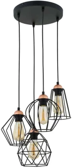 Φωτιστικό Οροφής Galaxy 1643 4xΕ27 15W 46x145cm Black TK Lighting