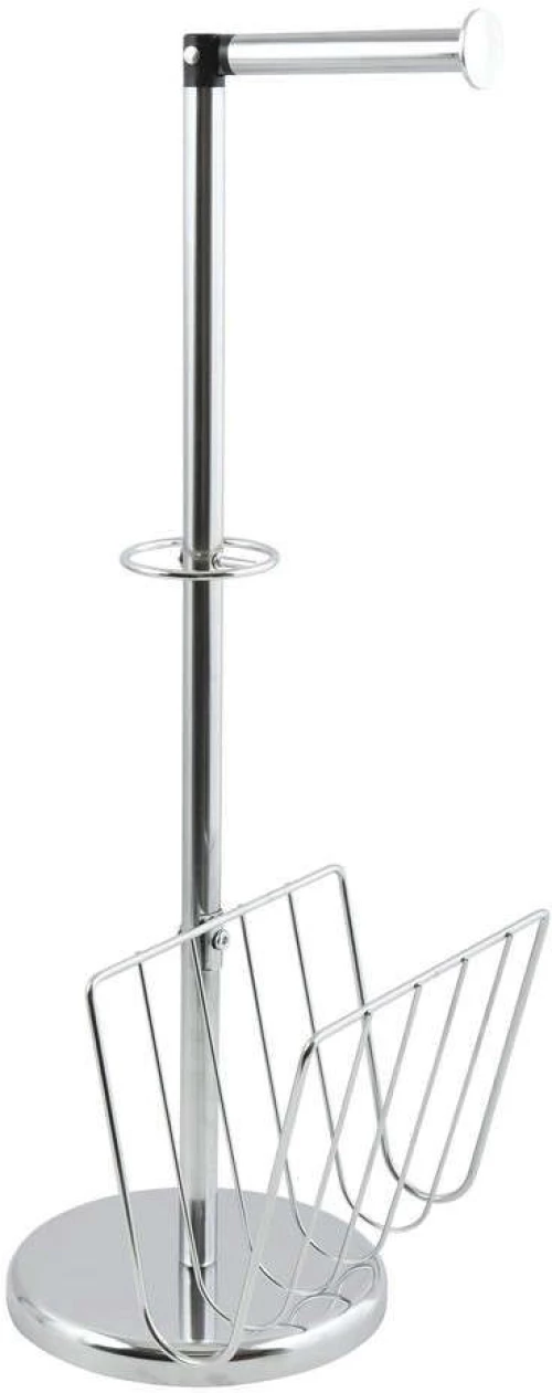 Βάση Χαρτιού Επιδαπέδια Με Θήκη Περιοδικών 07485.001 28x22x65,7cm Silver Μέταλλο