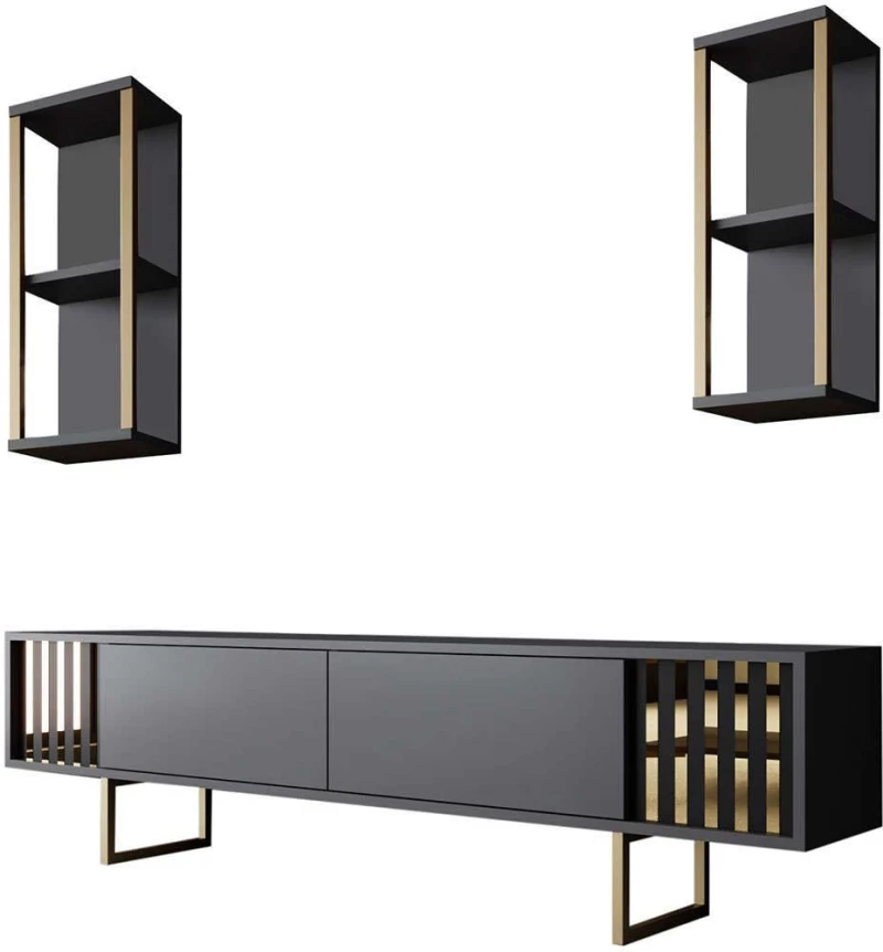 Σύνθεση Τηλεόρασης Gold Line 618BLY1145 180x30x48cm Anthracite-Black