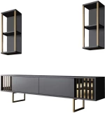 Σύνθεση Τηλεόρασης Gold Line 618BLY1145 180x30x48cm Anthracite-Black