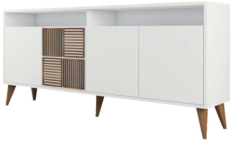 Μπουφές Milan 845HCT5321 180x35x78,6cm White Μοριοσανίδα, Μελαμίνη