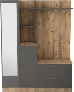 Έπιπλο Εισόδου 956LCS2801 140x36,8x181,8cm Oak-Anthracite Μοριοσανίδα, Μελαμίνη