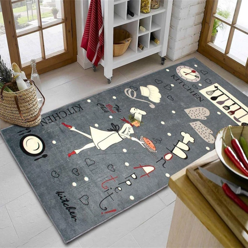 Χαλάκι Κουζίνας Bon Appetit 257 Grey DimCol 80X200cm Πολυέστερ