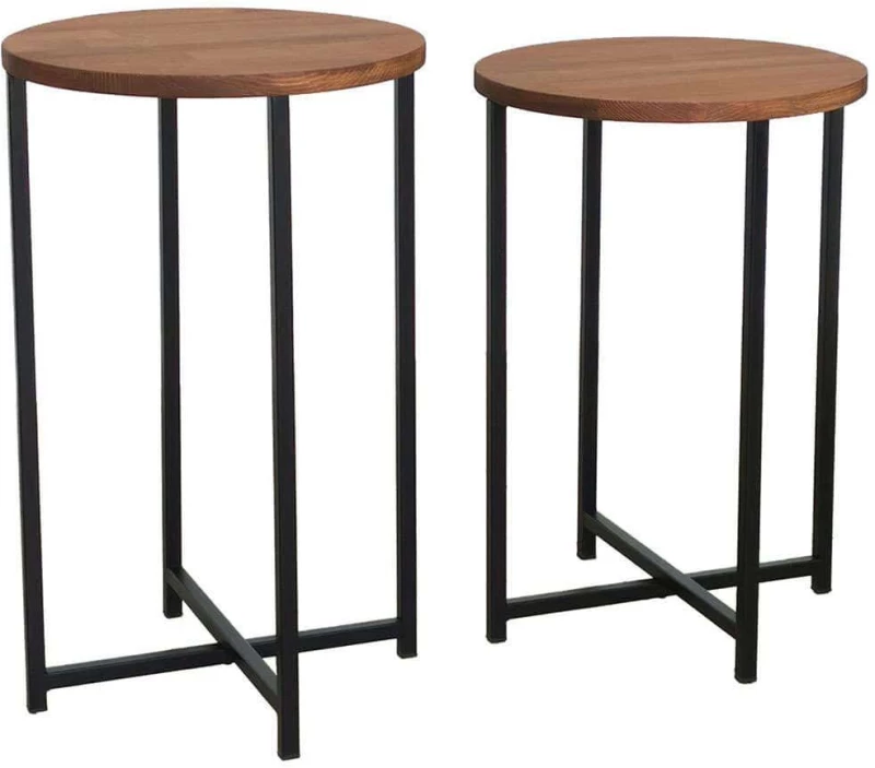 Τραπεζάκια Βοηθητικά Neta (Σετ 2Τμχ) 552NOS1444 35x35x55/35x35x50cm Oak