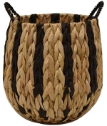 Καλάθι - Κασπώ Stripes 00.06.67469 18x23cm Ψάθινο Natural-Black Ψάθα