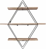 Ραφιέρα Τοίχου Prizma 498HFT1111 70x16x60cm Oak-Black