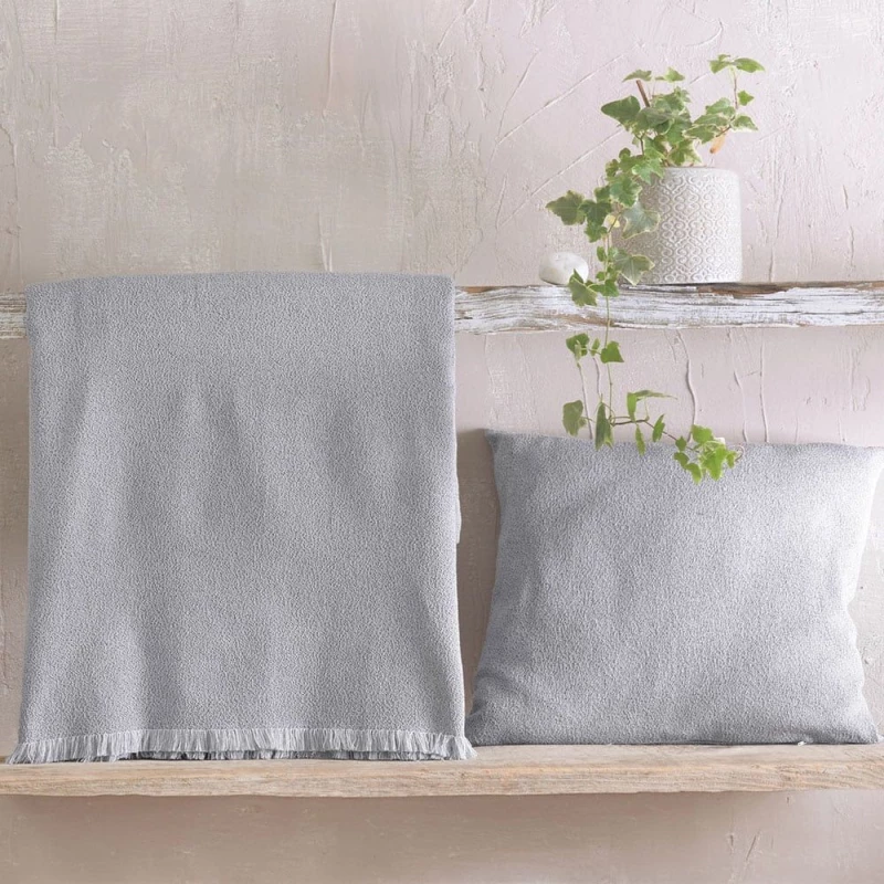 Ριχτάρι Tusca Grey Ρυθμός Τριθέσιο 180x280cm Βαμβάκι-Πολυέστερ