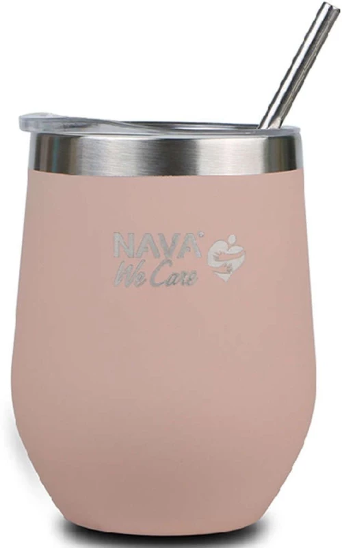 Ποτήρι - Θερμός Με Καλαμάκι We Care 10-262-100 Φ9x14cm 360ml Pink Nava