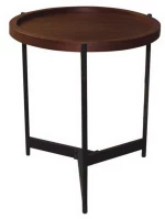 Τραπεζάκι Σαλονιού Toss ΕΜ9609,1 D.50 H.54cm Black-Walnut Mdf,Μέταλλο
