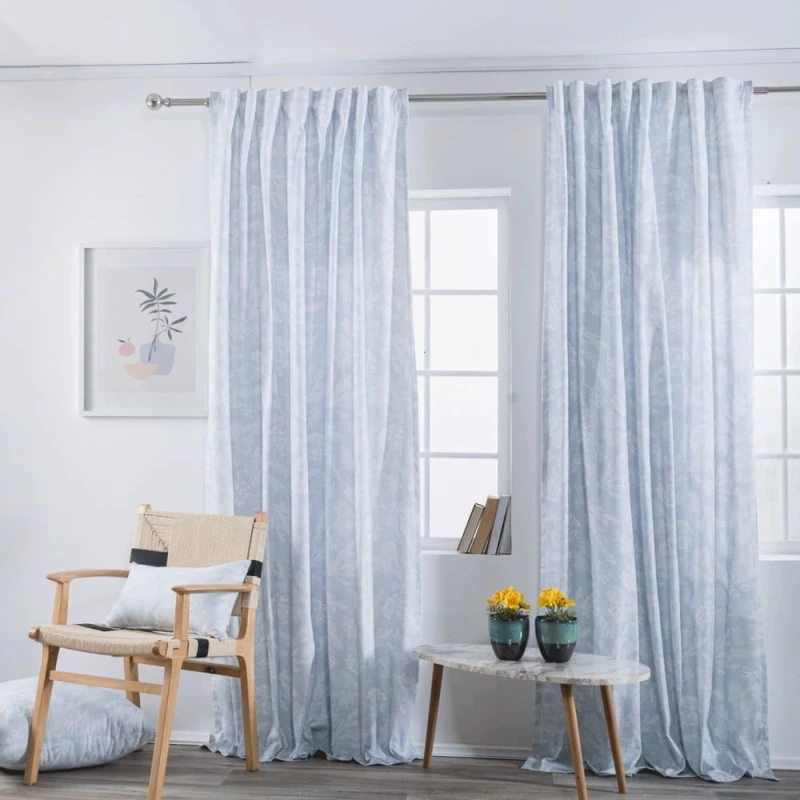 Κουρτίνα Cayo Blue Teoran 140x275 Βαμβάκι-Πολυέστερ