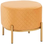 Σκαμπό Sinta HM8638.09 42x42x38Υcm Gold Μέταλλο,Ύφασμα
